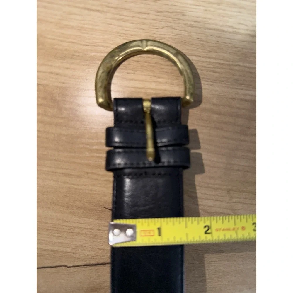 Coach Belt 8500 USA Black Leather Brass Buckle‎ 36